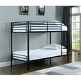 thumbnail image 1 of Benzara BM182642 Contemporary Metal Twin Over Twin Bunk Bed with Ladder, Black, 1 of 2