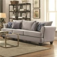 thumbnail image 1 of Benzara BM183051 Contemporary Fabric & Wood Sofa with Cushioned Seat & Back, Light Gray - 36.25 x 93 x 37.75 in., 1 of 1