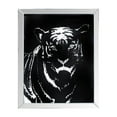 thumbnail image 1 of Rectangular Mirror framed Tiger Wall Dcor With Crystal Inlays, Black & Silver, 1 of 2