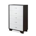 thumbnail image 1 of Wooden Chest with Five Drawers, White & Espresso Brown, 1 of 2