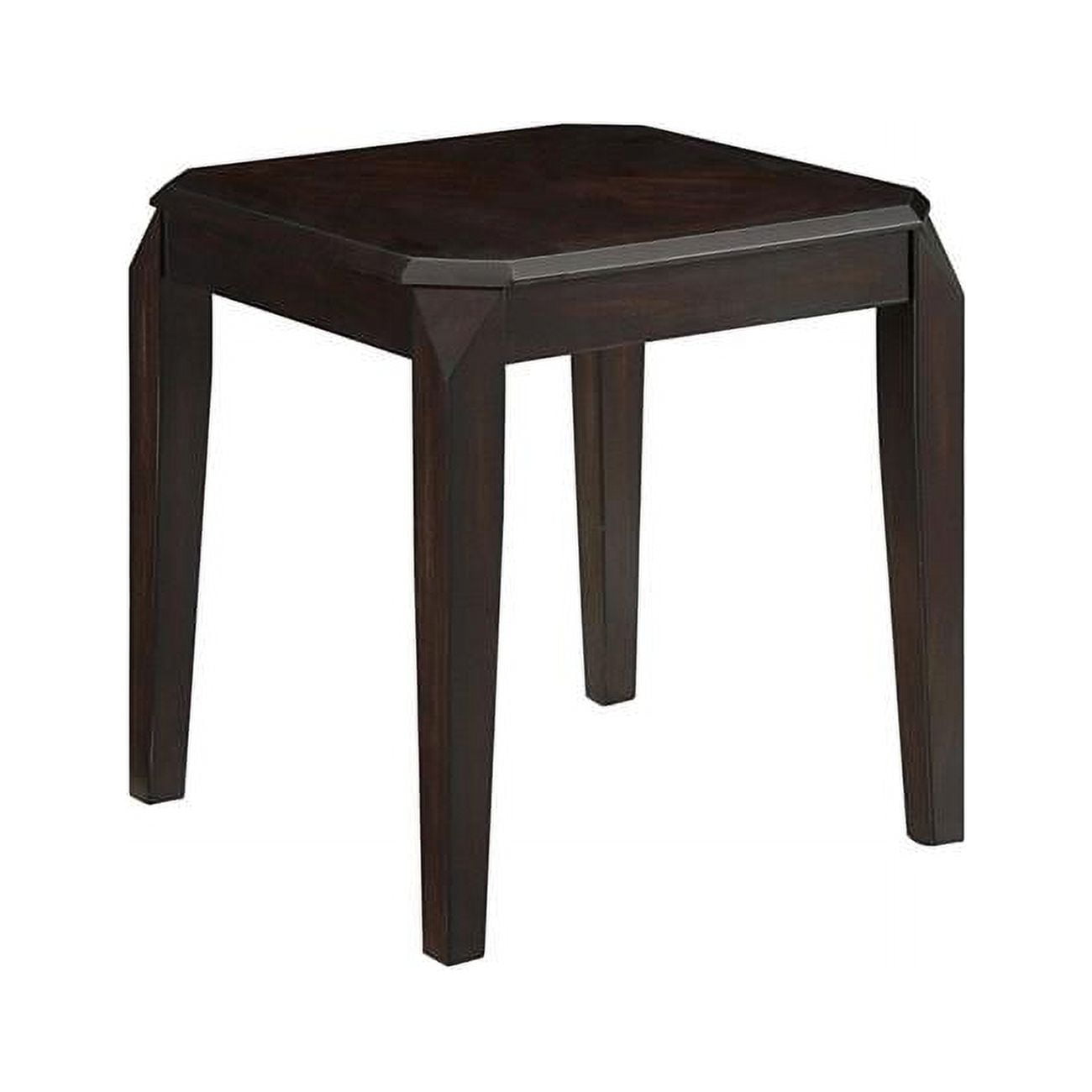 Benzara BM184981 Solid Wooden End Table With Beveled Corners Walnut benzara-bm184981-solid-wooden-end-table-with-beveled-corners-walnut