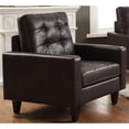 thumbnail image 1 of Benzara BM185537 Polyurethane Upholstered Straight Armrest Leather Gel Match Chair, Brown - 38.5 x 34.5 x 35 in., 1 of 1