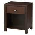 thumbnail image 1 of Benzara Wooden Nightstand with One Drawer and One Shelf, Brown, 1 of 3