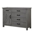 thumbnail image 1 of Benzara BM187763 Five Drawer Wooden Dresser with Plank Design, Rustic Gray - 42 x 60 x 20 in., 1 of 3