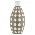 thumbnail image 1 of Benzara BM188062 Concave Shape Ceramic Vase with Bubbles Pattern - White & Brown - Small, 1 of 1