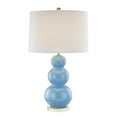 thumbnail image 1 of Benzara BM188463 Modern Style Ceramic Table Lamp with Triple Gourd Base, Blue & White - 30 x 18 x 18 in., 1 of 2