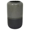 thumbnail image 1 of Benzara BM188828 Cylinder Shaped Ceramic Vase with Wide Opening, Small - Gray & Black - 9.5 x 5.75 x 5.75 in., 1 of 2