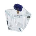 thumbnail image 1 of Benzara BM190389 Novelty Crystal Angled Storage Box Topped with Amethyst Geode - Clear & Dark Blue - 4 x 4 x 4.25 in., 1 of 1