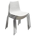 thumbnail image 1 of Benzara BM191080 Polypropylene Accent Chairs with Metal Legs - Set of 4 - White & Chrome - 24 x 21 x 32 in., 1 of 1