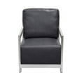 thumbnail image 1 of Benzara BM192123 Stainless Steel Framed Leatherette Accent Chair with Sleek Armrest - Black & Silver - 27 x 34 x 34 in., 1 of 4