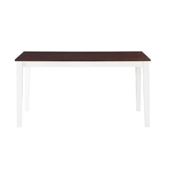 Benzara BM193806 Dual Tone Wooden Dining Set with Six Slatted Chairs - Brown & White - Pack of 7
