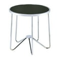 thumbnail image 1 of Benzara BM196696 Round Metal Base Glass End Table with Raised Bottom Centre, Black & Silver - 22 x 21.5 x 21.5 in., 1 of 1