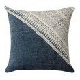 thumbnail image 1 of Benzara BM200550 18 x 18 in. Hand Woven Cotton Pillow with Kilim Pattern, White & Blue, 1 of 1