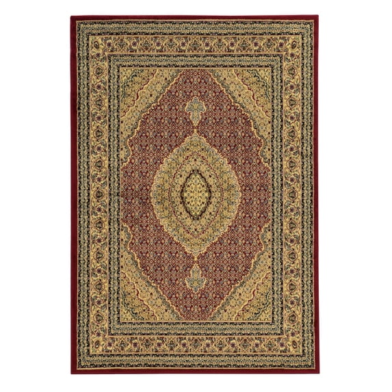 Benzara BM201094 10 x 8 ft. Heriz Power Loom Polypropylene Rug, Red & Beige