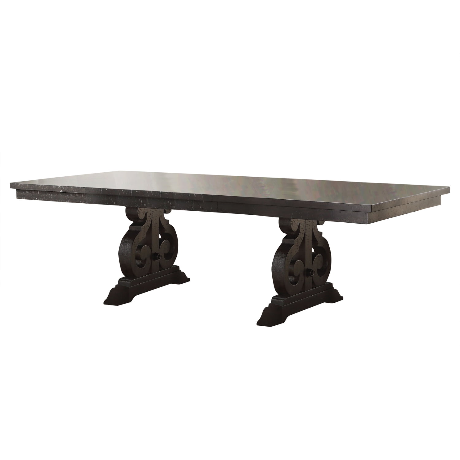 Rustic Walnut Solid Wood Extendable Dining Table for Eight