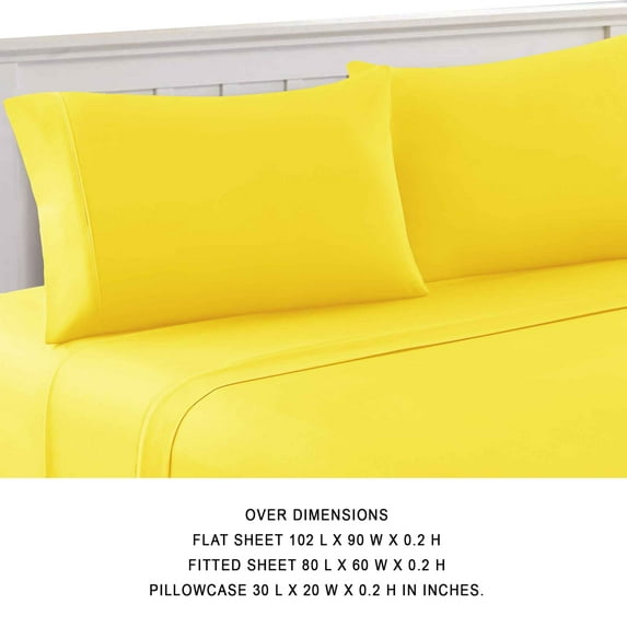 Bezons 4 Piece Queen Size Microfiber Sheet Set The Urban Port, Yellow