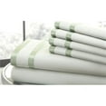 thumbnail image 1 of Benzara BM202839 Lille California King Size Sheet Set with Double Satin Band, Green - 6 Piece, 1 of 2