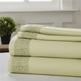 thumbnail image 1 of Benzara BM202940 Pisa Diamond Lace Hem Queen Size Sheet Set, Olive Green - 4 Piece, 1 of 2