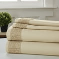 thumbnail image 1 of Benzara BM202984 Pisa Diamond Lace Hem California King Size Sheet Set, Beige - 4 Piece, 1 of 2