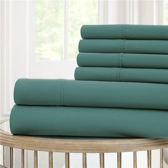 Benzara BM203122 Forli California King Size Sheet Set with Nano Technology, Teal Blue - 6 Piece