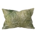 thumbnail image 1 of 20 X 14 Inch Embroidered Pillow with Palm Leaf Design, White and Green- Saltoro Sherpi, 1 of 5