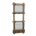 thumbnail image 1 of Benzara BM203748 Wood & Metal Wall Organizer with Storage Bins, Brown & Black, 1 of 3