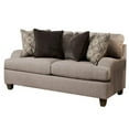 thumbnail image 1 of Benzara BM204443 Fabric Upholstered Wooden Loveseat with Tapered Legs, Beige & Brown, 1 of 3