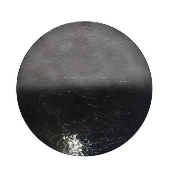 Benzara BM205156 Round Metal Wall Art with Textured Details, Black - Large