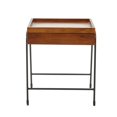 thumbnail image 1 of Benzara BM205286 Metal & Wood Storage Side Table with Tube Legs&#44; Brown & Black, 1 of 4