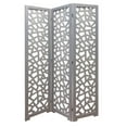 thumbnail image 1 of Benzara BM205860 3 Panel Contemporary Wooden Screen with Cut Pattern Design, Gray, 1 of 2