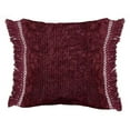 thumbnail image 1 of Benzara BM228769 Fabric Wrapped Throw Pillow with Textured Design & Fringes, Red, 1 of 1