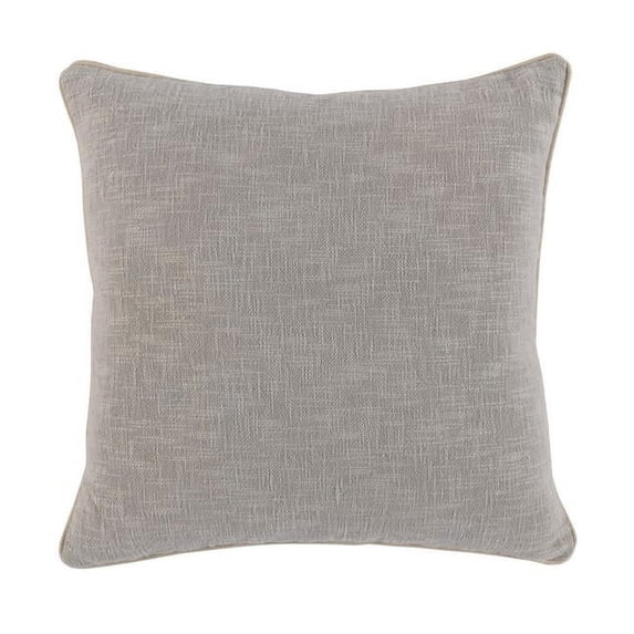 Benzara BM229051 Square Fabric Throw Pillow with Textured Details, Gray