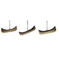 thumbnail image 1 of Benzara BM229838 Painted Metal Canoes Wall Decor with Rope, Multi Color - Set of 3, 1 of 4
