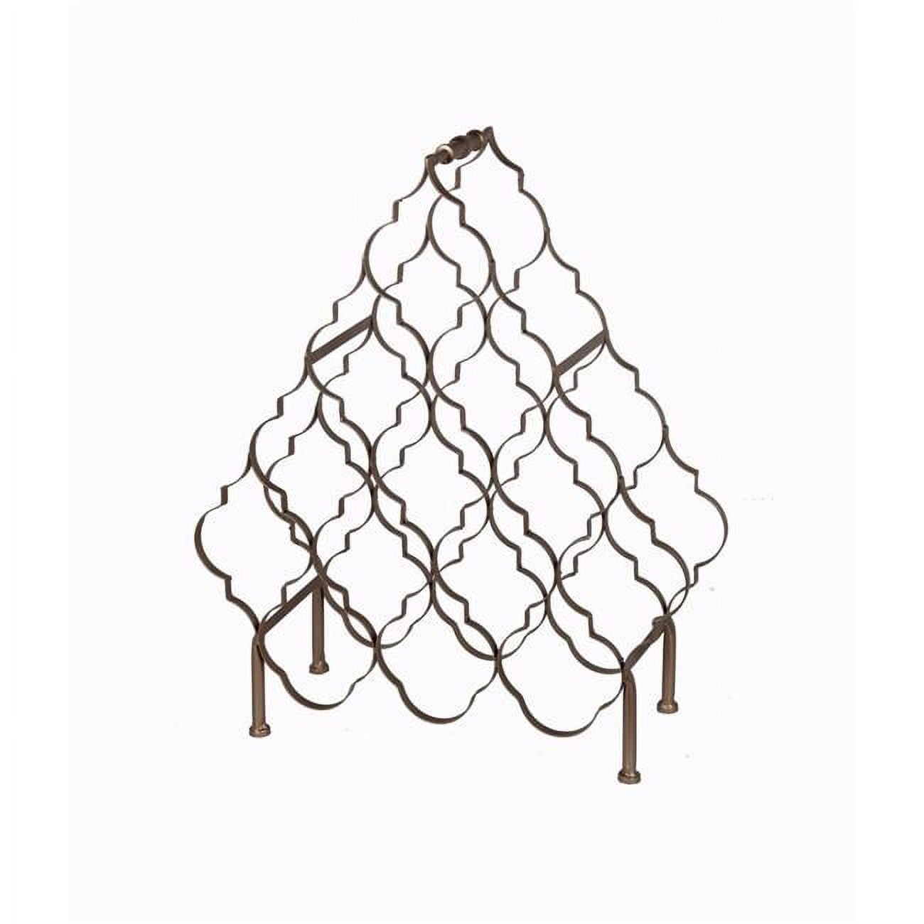 Benzara BM23871 Free Standing Metal Wine Rack with Lattice Design