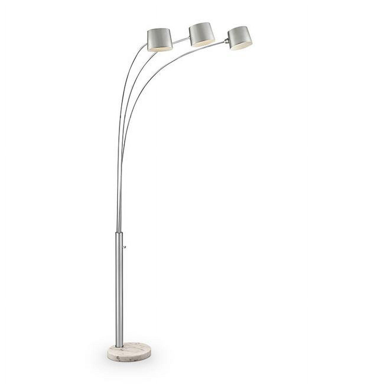 Benzara BM240442 3 Arc Floor Lamp with Metal Frame & Marble Base ...