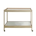 thumbnail image 1 of Benzara BM241223 27.75 x 36.25 x 19.75 in. Bar Cart with Beveled Mirror Shelves & Casters, Gray, 1 of 5