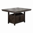 thumbnail image 1 of Wooden Counter Height Table with Cabinet and Butterfly Leaf Gray, 1 of 5