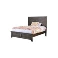 thumbnail image 1 of Benjara Barn Style Eastern King Size Bed with Plank Panel Headboard, Brown, 1 of 5