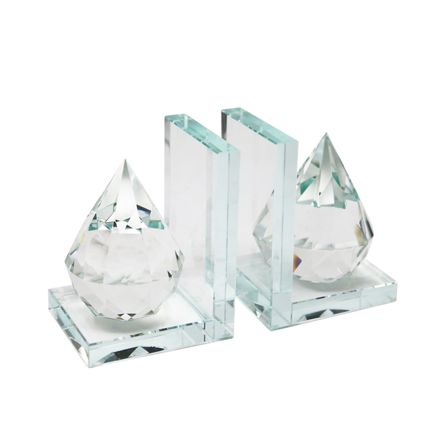 Benzara Beautiful Natural Crystal Diamond Bookends Set of 2