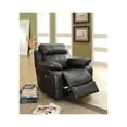 thumbnail image 1 of Benzara Bonded Leather Glider Recliner Chair, Brown-Color:Black, 1 of 1
