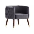 thumbnail image 1 of Benzara Button Tufted Fabric accent Chair with Nailhead Trim Details, Gray, 1 of 3