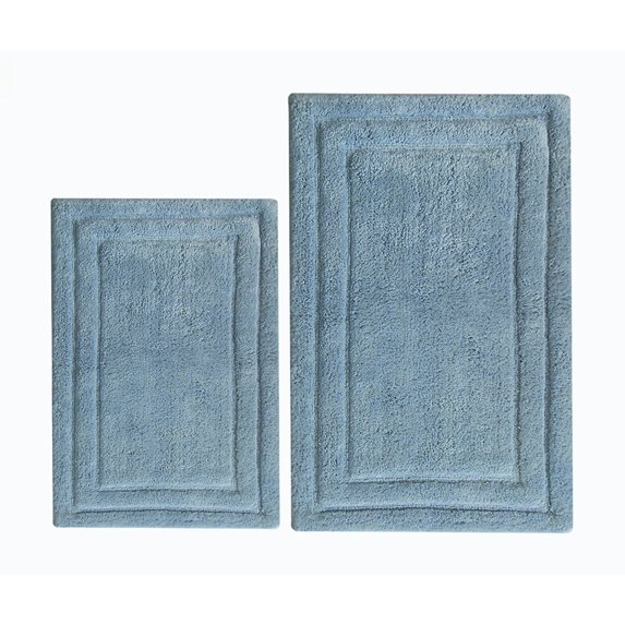 Benzara CHN-CHB032-9 2 Piece Classic Cotton Bath Rug Set - Powder Blue