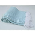thumbnail image 1 of Benzara CHN-CHTHR002-2 Cotton Throw Rug - Aqua Blue & White, 1 of 5
