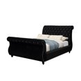 thumbnail image 1 of Benjara California King Fabric Upholstered Sleigh Bed with Deep Button Tufts, Black, 1 of 5