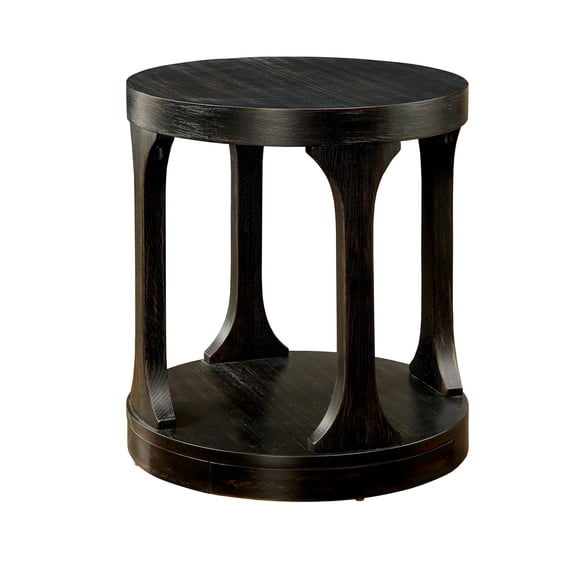 Carrie Transitional End Table Antique Black