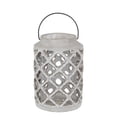 thumbnail image 1 of Cement Lantern with Cut Out Design and Hollow Space, Gray, 1 of 5