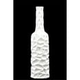 thumbnail image 1 of Benzara Ceramic Bottle Vase With Wrinkled Sides, Large, White-Color:White, 1 of 2