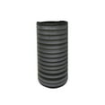thumbnail image 1 of Benzara Ceramic Table Vase with Asymmetrical Rim and Ribbed Pattern Design, Small, Black and Gray, 1 of 2