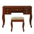 thumbnail image 1 of Cherub Vanity Set Featuring Stool And Mirror Cherry Brown, 1 of 5