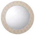 thumbnail image 1 of Benzara Chester 36 Inch Round Modern Mirror, Textured Shagreen, Beveled Edge, Ivory, 1 of 7